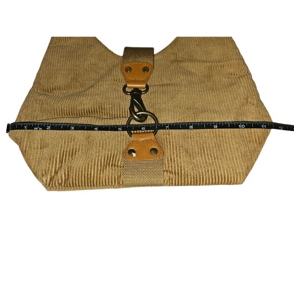 Vintage Y2k Gap Corduroy Hobo Shoulder Bag With Geometric Lining Clip Closure - Picture 4 of 16